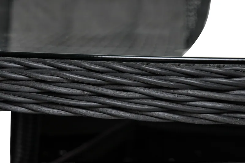 Marcus Matgrupp 140 Rund + 6 Fåtöljer m Dyna - Svart - Utemöbler - Utegrupp - Matgrupper utomhus