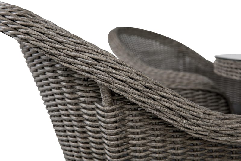 Marcus Matgrupp 140 Rund + 6 Light Fåtöljer m Dyna - Grå - Utemöbler - Utegrupp - Matgrupper utomhus