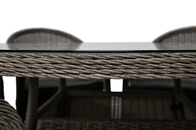 Marcus Matgrupp 140 Rund + 6 Light Fåtöljer m Dyna - Grå - Utemöbler - Utegrupp - Matgrupper utomhus