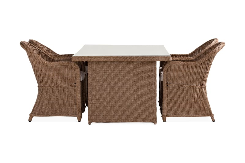 Marcus Matgrupp 200 + 4 Light Fåtöljer m Dyna, Natur