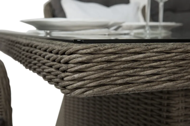 Marcus Matgrupp 200 + 6 Fåtöljer m Dyna - Grå - Utemöbler - Utegrupp - Matgrupper utomhus