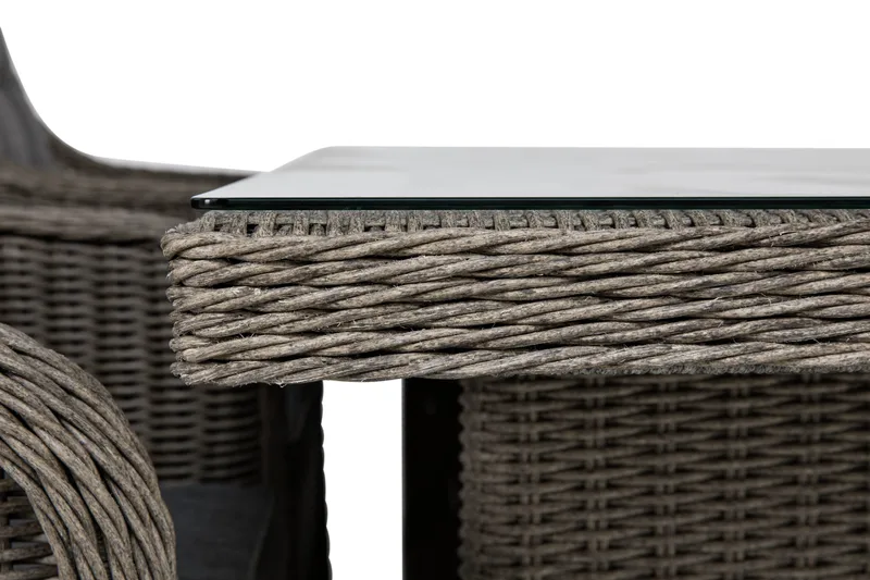 Marcus Matgrupp 200 + 6 Fåtöljer m Dyna - Grå - Utemöbler - Utegrupp - Matgrupper utomhus