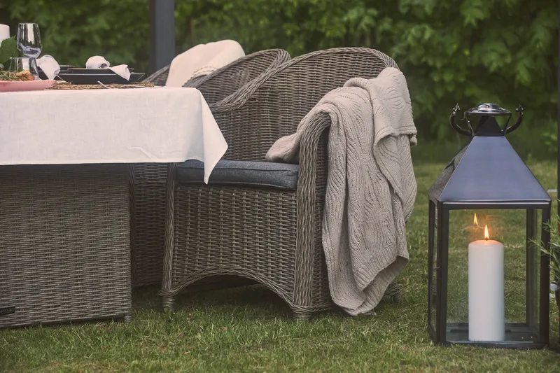 Marcus Matgrupp 200 + 6 Light Fåtöljer m Dyna - Grå - Utemöbler - Utegrupp - Matgrupper utomhus