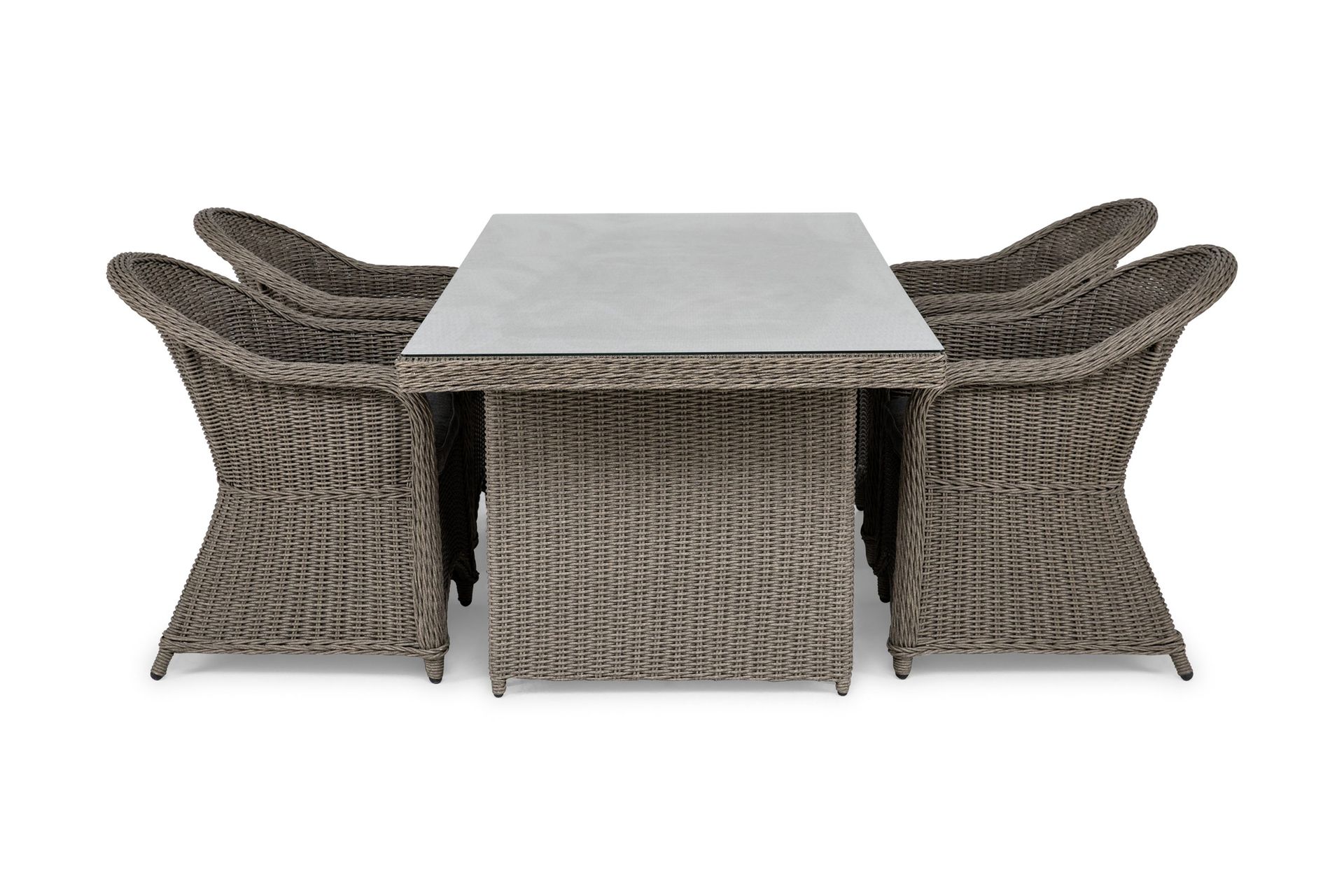 marcus matgrupp utomhus 200 + 4 light fåtöljer m dyna - grå