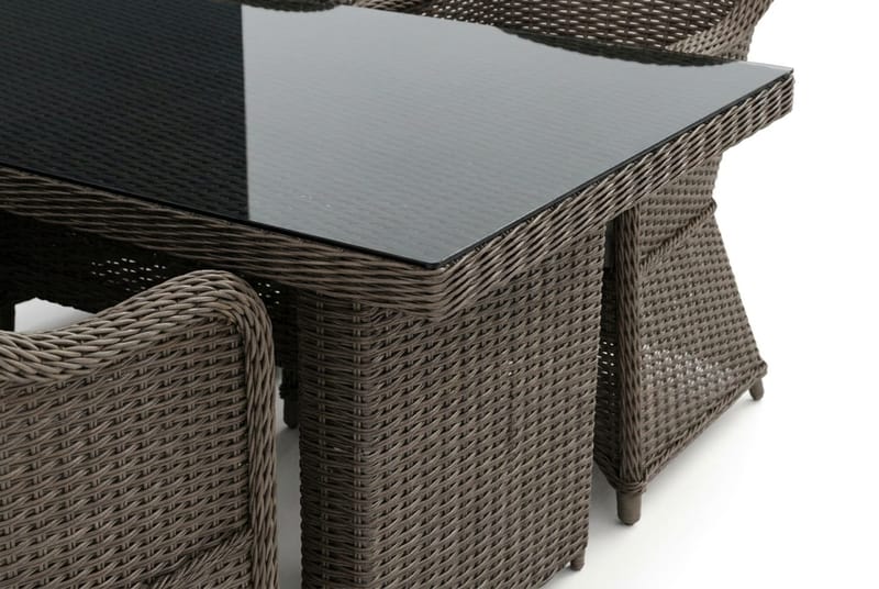 Marcus utomhus matgrupp 160x90 cm med 4 Marcus Light utefåtöljer - Grå - Utemöbler - Utegrupp - Matgrupper utomhus