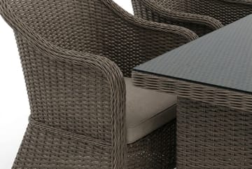 Marcus utomhus matgrupp 160x90 cm med 4 Marcus Light utefåtöljer - Grå - Utemöbler - Utegrupp - Matgrupper utomhus