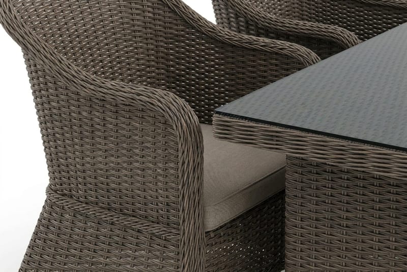 Marcus utomhus matgrupp 160x90 cm med 4 Marcus Light utefåtöljer - Grå - Utemöbler - Utegrupp - Matgrupper utomhus