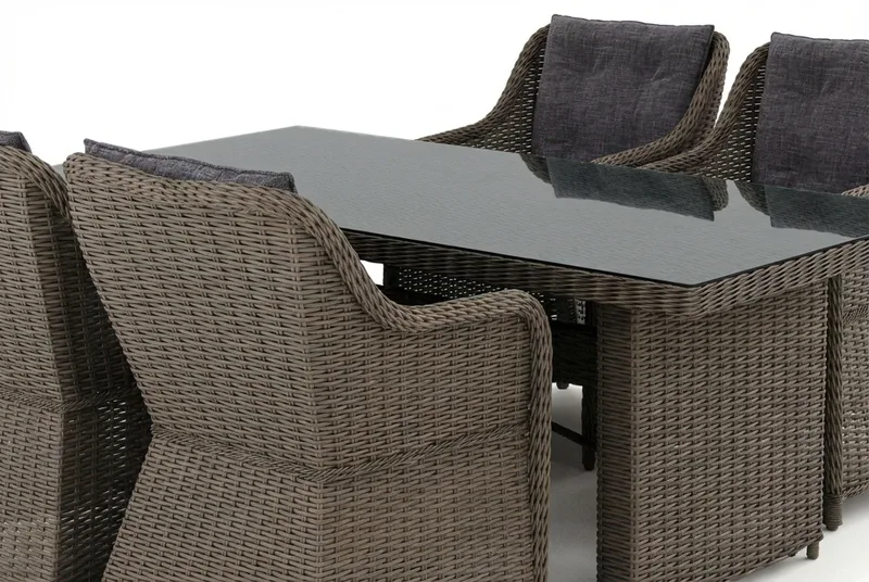 Marcus utomhus matgrupp 160x90 cm med 4 Marcus utefåtöljer - Grå - Utemöbler - Utegrupp - Matgrupper utomhus