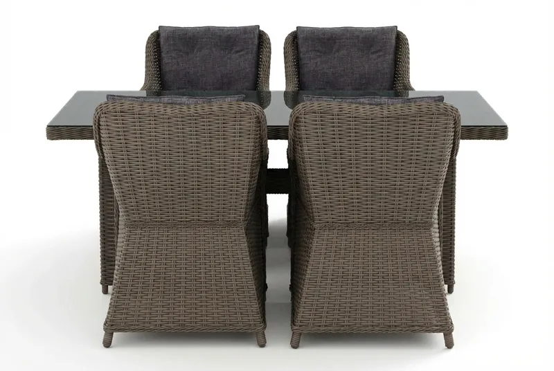 Marcus utomhus matgrupp 160x90 cm med 4 Marcus utefåtöljer - Grå - Utemöbler - Utegrupp - Matgrupper utomhus