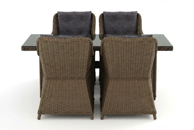 Marcus utomhus matgrupp 160x90 cm med 4 Marcus utefåtöljer - Natur - Utemöbler - Utegrupp - Matgrupper utomhus