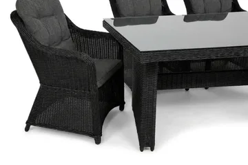 Marcus utomhus matgrupp 160x90 cm med 4 Marcus utefåtöljer - Svart - Utemöbler - Utegrupp - Matgrupper utomhus