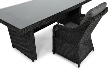 Marcus utomhus matgrupp 160x90 cm med 4 Marcus utefåtöljer - Svart - Utemöbler - Utegrupp - Matgrupper utomhus