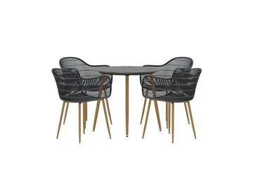 Matgrupp Anafi 80 cm med 4 Stolar Utomhus - Svart - Utemöbler - Utegrupp - Matgrupper utomhus