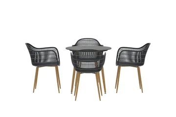 Matgrupp Anafi 80 cm med 4 Stolar Utomhus - Svart - Utemöbler - Utegrupp - Matgrupper utomhus
