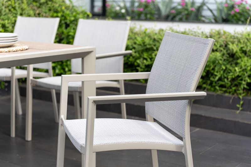 Matgrupp för utomhusbruk Urbanite 160 cm 4 karmstolar - grå - Utemöbler - Utegrupp - Matgrupper utomhus