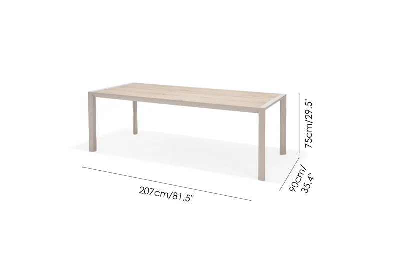 Matgrupp för utomhusbruk Urbanite 205 cm 8 karmstolar - grå - Utemöbler - Utegrupp - Matgrupper utomhus