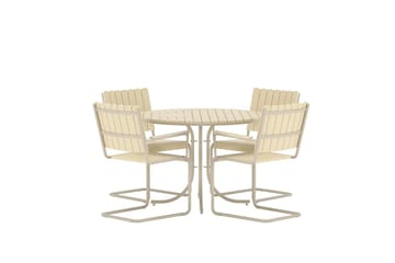 Matgrupp Holmsund 100 cm med 4 Stolar Utomhus - Beige - Utemöbler - Utegrupp - Matgrupper utomhus