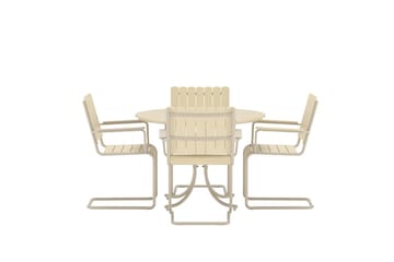 Matgrupp Holmsund 100 cm med 4 Stolar Utomhus - Beige - Utemöbler - Utegrupp - Matgrupper utomhus