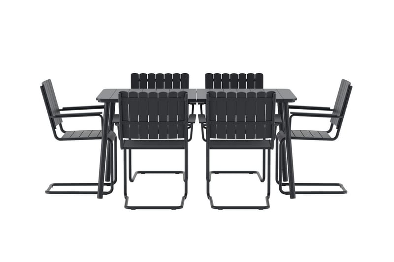 Matgrupp Holmsund med 6 Stolar Utomhus - Svart - Utemöbler - Utegrupp - Matgrupper utomhus