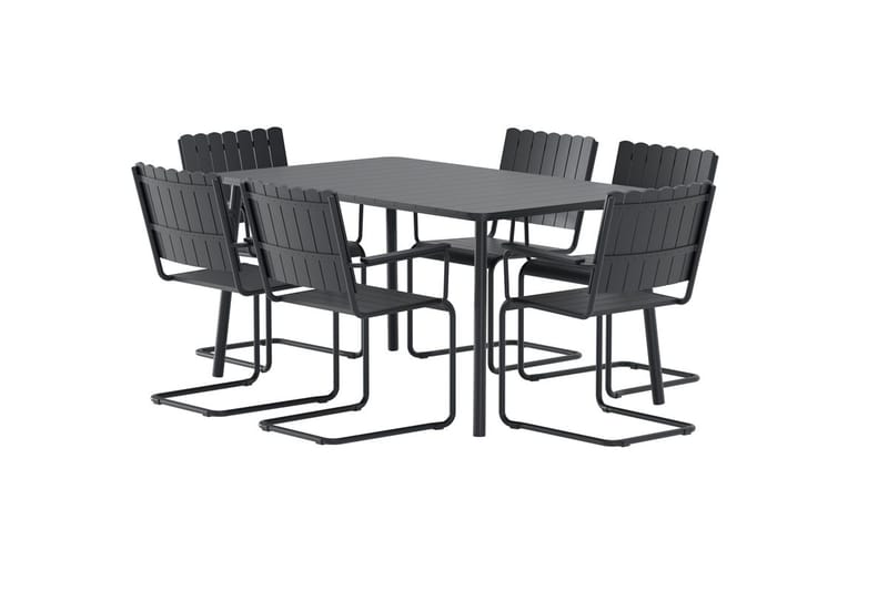 Matgrupp Holmsund med 6 Stolar Utomhus - Svart - Utemöbler - Utegrupp - Matgrupper utomhus