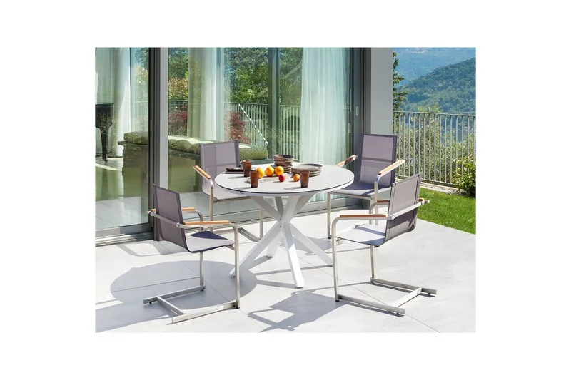 Matgrupp Maletto/Cosoleto Grå/vit/silver/beige - Grå/vit/silver/beige - Utemöbler - Utegrupp - Matgrupper utomhus