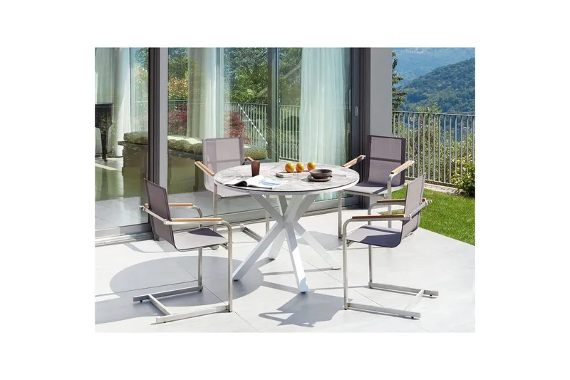 Matgrupp Maletto/Cosoleto Vit/Grå/Silver - Vit/Grå/Silver - Utemöbler - Utegrupp - Matgrupper utomhus