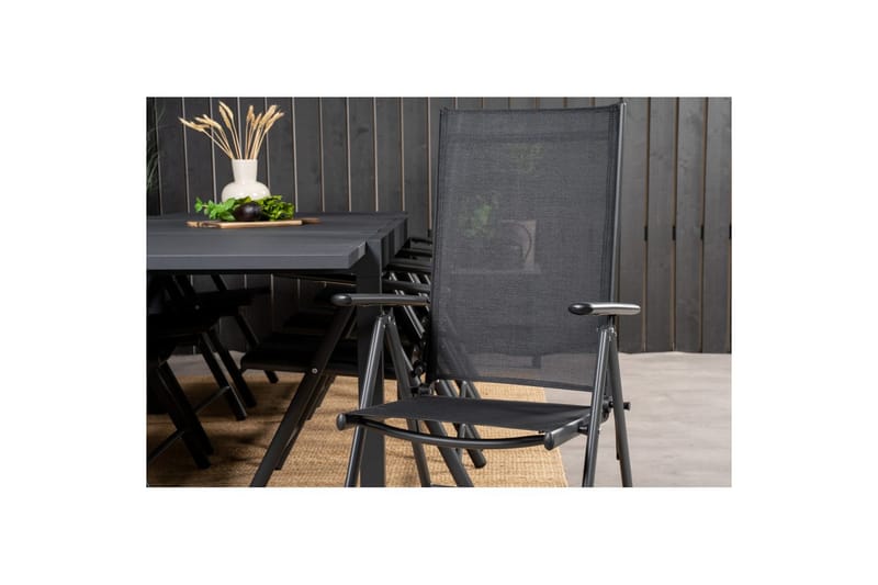 Matgrupp Marbella Rektangulärt 160/240x100 cm Svart med 8st Break Stolar - Utemöbler - Utegrupp - Matgrupper utomhus