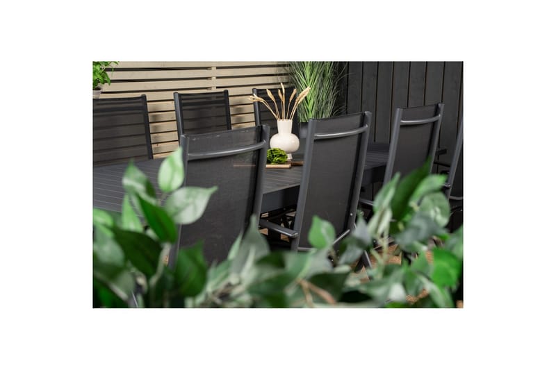 Matgrupp Marbella Rektangulärt 160/240x100 cm Svart med 8st Break Stolar - Utemöbler - Utegrupp - Matgrupper utomhus