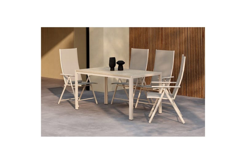 Matgrupp Mirko 140x80x74, Levanzo - Beige - Utemöbler - Utegrupp - Matgrupper utomhus