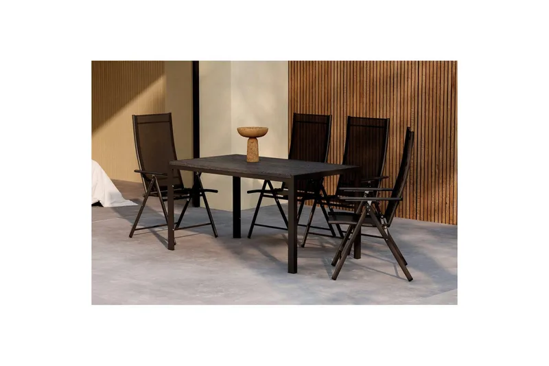 Matgrupp Mirko 140x80x74, Levanzo - Svart - Utemöbler - Utegrupp - Matgrupper utomhus