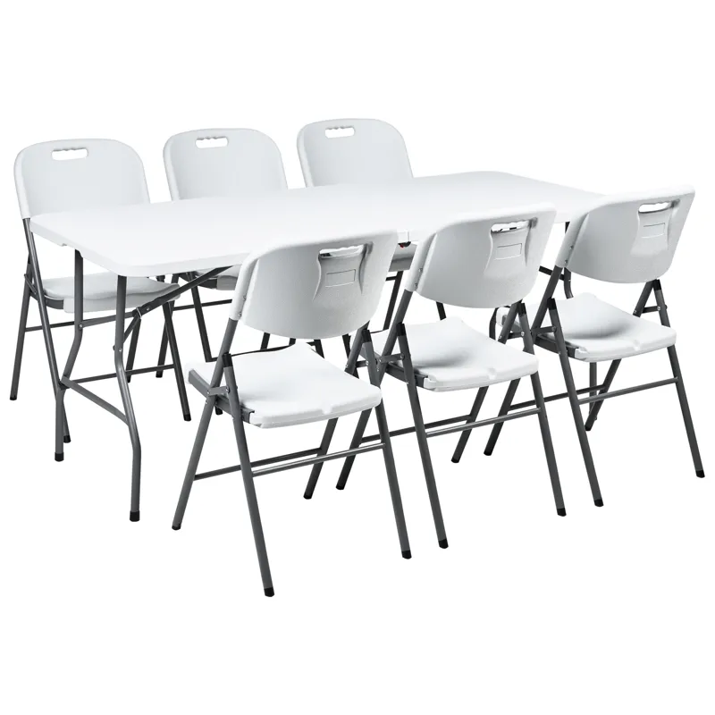 Matgrupp utomhus 6-Sits Cugnoli Fällbar, Vit