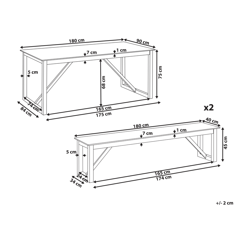 Matgrupp utomhus med Bänkar Notteri Betong - Grå/brun - Utemöbler - Utegrupp - Matgrupper utomhus