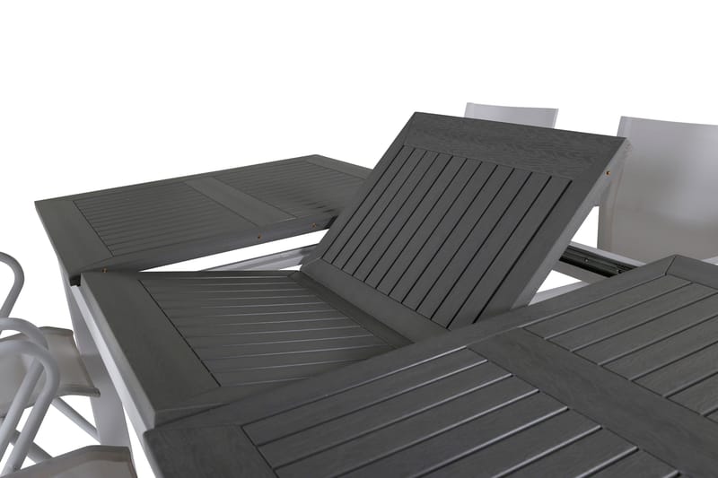 Albany Förlängningsbar Matgrupp 152cm + 4 Alina Stolar Grå/V - Grå/Vit - Utemöbler - Utegrupp - Matgrupper utomhus