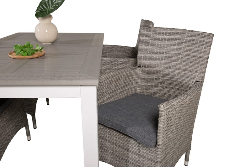Albany Förlängningsbar Matgrupp Utomhus 152-210 cm + 4 st Malin Utefåtölj - Grå - Utemöbler - Utegrupp - Matgrupper utomhus