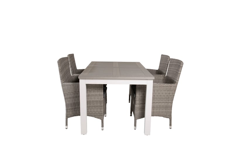 Albany Förlängningsbar Matgrupp Utomhus 152-210 cm + 4 st Malin Utefåtölj - Grå - Utemöbler - Utegrupp - Matgrupper utomhus