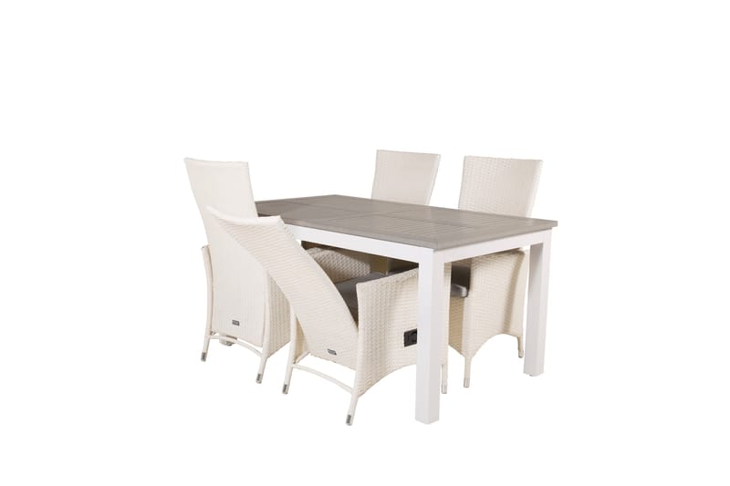 Albany Förlängningsbar Matgrupp Utomhus 152-210 cm + 4 st Padova Matstol - Grå - Utemöbler - Utegrupp - Matgrupper utomhus