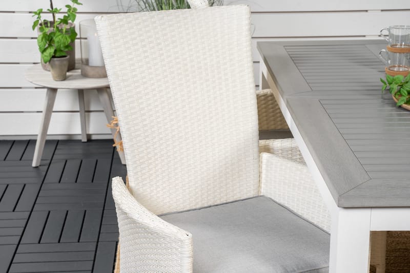 Albany F örlängningsbar Matgrupp Utomhus 152-210 cm + 4 st Padova Matstol - Grå - Utemöbler - Utegrupp - Matgrupper utomhus