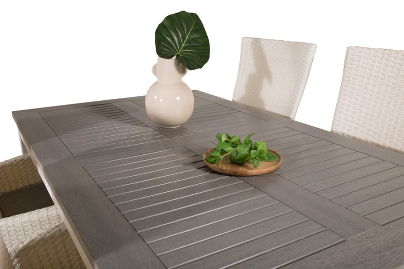 Albany Förlängningsbar Matgrupp Utomhus 152-210 cm + 4 st Padova Matstol - Grå - Utemöbler - Utegrupp - Matgrupper utomhus