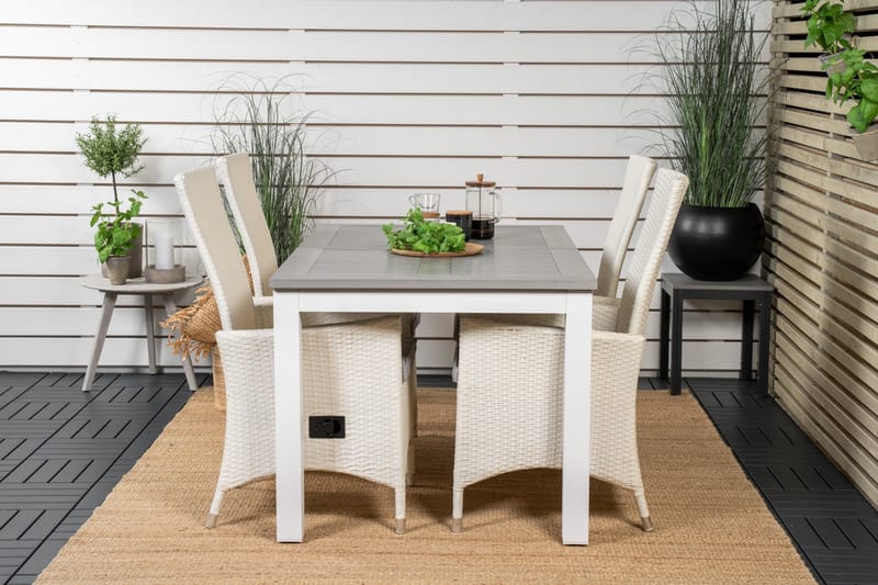 Albany Förlängningsbar Matgrupp Utomhus 152-210 cm + 4 st Padova Matstol - Grå - Utemöbler - Utegrupp - Matgrupper utomhus