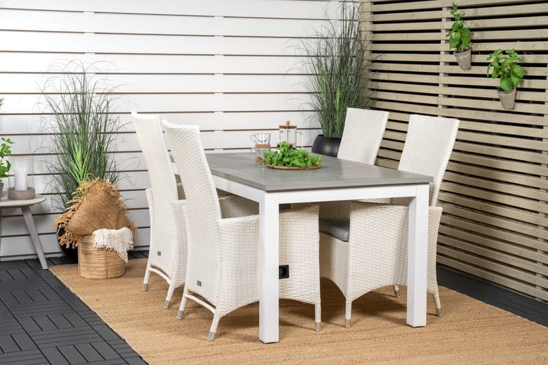 Albany Förlängningsbar Matgrupp Utomhus 152-210 cm + 4 st Padova Matstol - Grå - Utemöbler - Utegrupp - Matgrupper utomhus