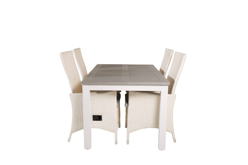 Albany Förlängningsbar Matgrupp Utomhus 152-210 cm + 4 st Padova Matstol - Grå - Utemöbler - Utegrupp - Matgrupper utomhus