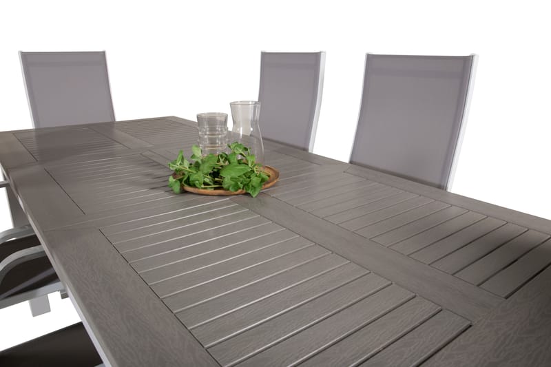 Albany Förlängningsbar Matgrupp Utomhus 152-210 cm + 6 st Copacabana Matstol - Vit - Utemöbler - Utegrupp - Matgrupper utomhus