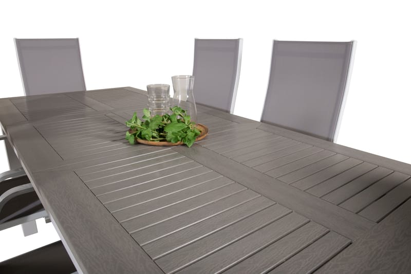 Albany Förlängningsbar Matgrupp Utomhus 152-210 cm + 6 st Copacabana Matstol - Vit - Utemöbler - Utegrupp - Matgrupper utomhus