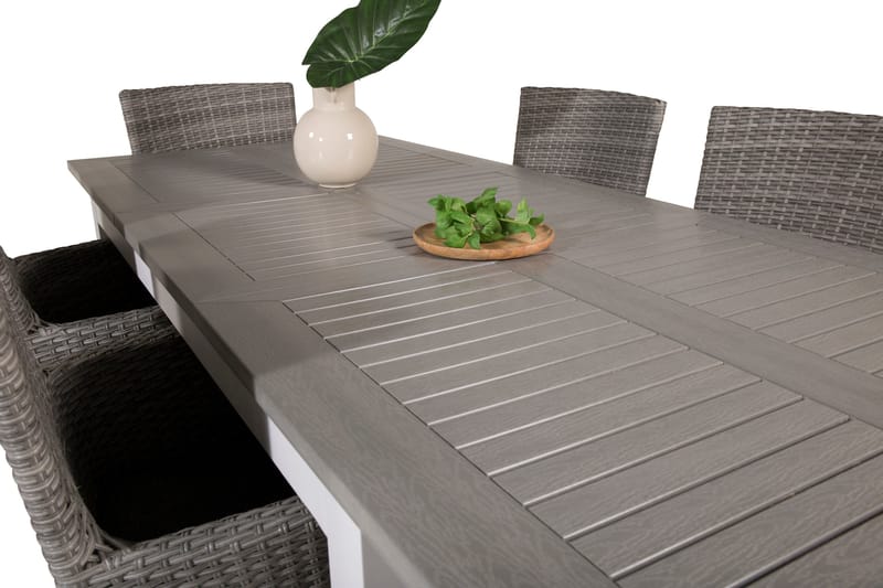 Albany Förlängningsbar Matgrupp Utomhus 152-210 cm + 6 st Malin Utefåtölj - Grå - Utemöbler - Utegrupp - Matgrupper utomhus