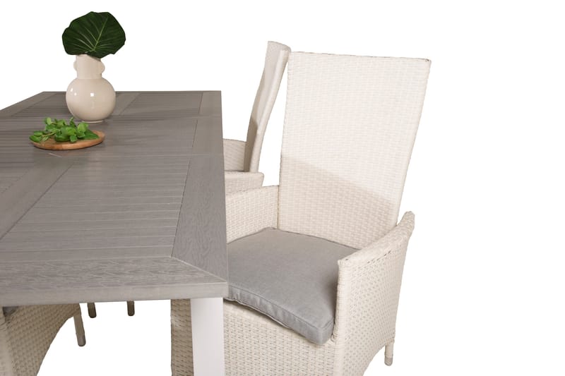 Albany Förlängningsbar Matgrupp Utomhus 152-210 cm + 6 st Padova Matstol - Grå - Utemöbler - Utegrupp - Matgrupper utomhus