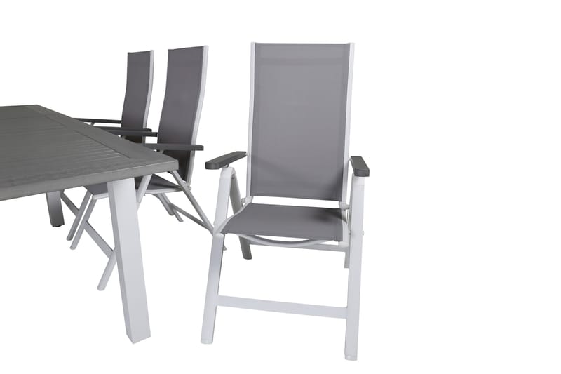 Albany Förlängningsbar Matgrupp Utomhus 152-210cm + 6 Stolar - Brun/Vit - Utemöbler - Utegrupp - Matgrupper utomhus