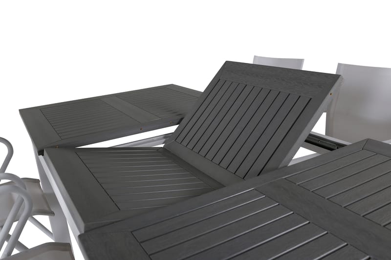 Albany Förlängningsbar Matgrupp Utomhus 152-210cm + 6 Stolar - Brun/Vit - Utemöbler - Utegrupp - Matgrupper utomhus