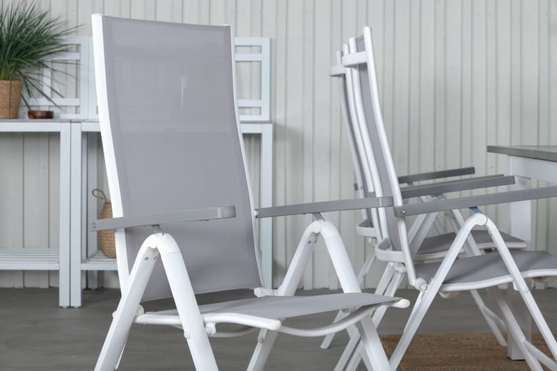 Albany Förlängningsbar Matgrupp Utomhus 152-210cm + 6 Stolar - Brun/Vit - Utemöbler - Utegrupp - Matgrupper utomhus