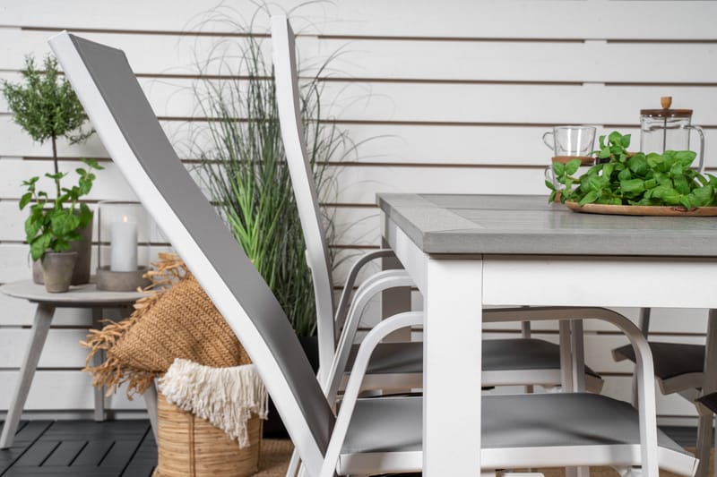 Albany Förlängningsbar Matgrupp Utomhus 152cm + 4 Copacabana Stolar - Vit - Utemöbler - Utegrupp - Matgrupper utomhus