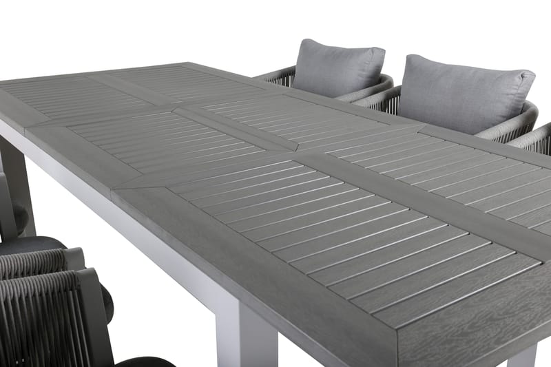 Albany Förlängningsbar Matgrupp Utomhus 152cm + 6 Virya Stolar - Svart/Natur - Utemöbler - Utegrupp - Matgrupper utomhus